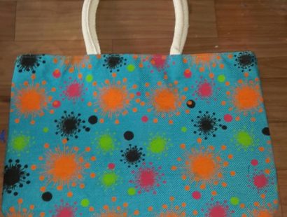 Shop with Cloth-blue bag splash orange blue