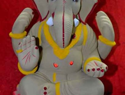 Eco friendly ganesh moorty made of Shahdu clay